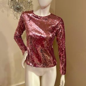 RACIL PINK JUDY SEQUINED TOP SIZE  S
